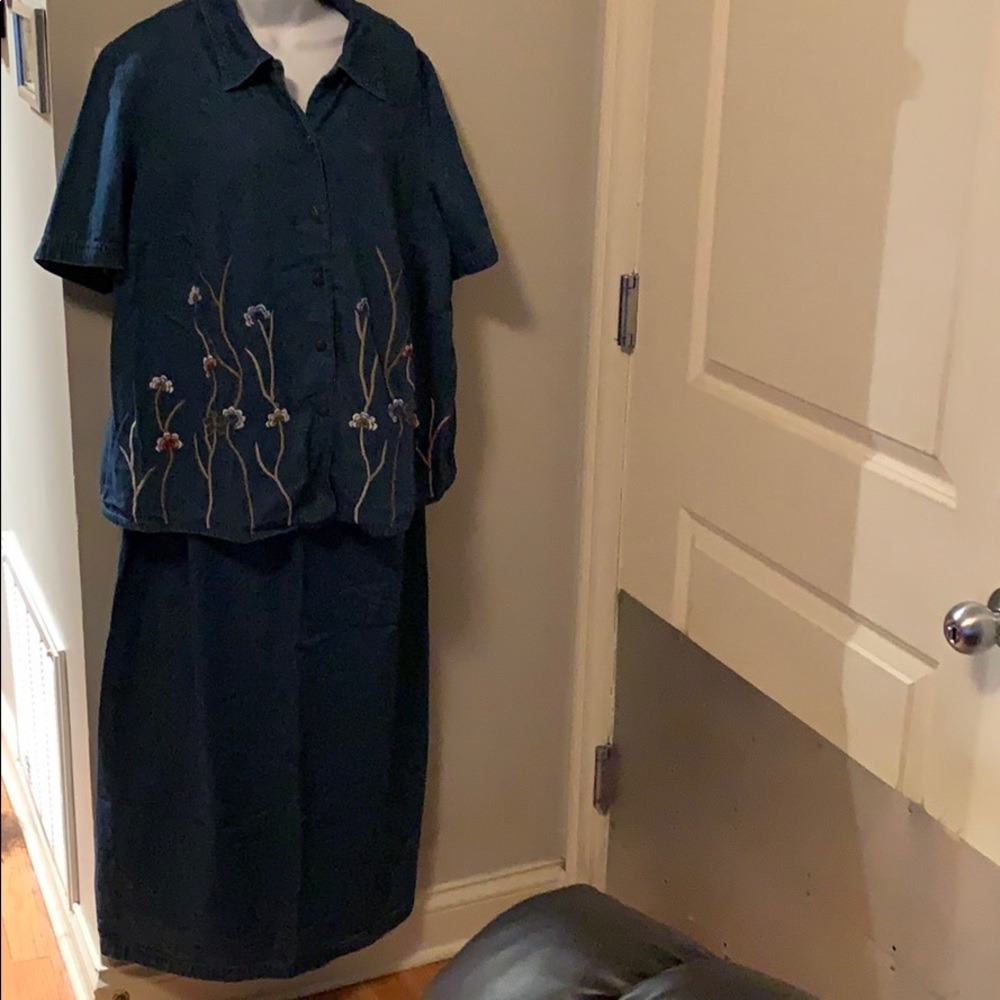 2 piece denim dress